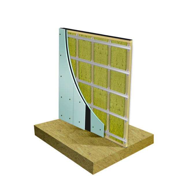 stud wall soundproofing system using the acousticlip