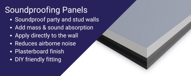 soundproofing panels to sound insulate stud walls and party walls